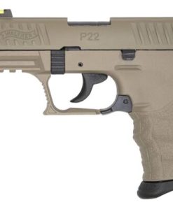 Walther P22 QD 22LR FDE Rimfire Pistol with Threaded Barrel and Fiber Optic Front Sight